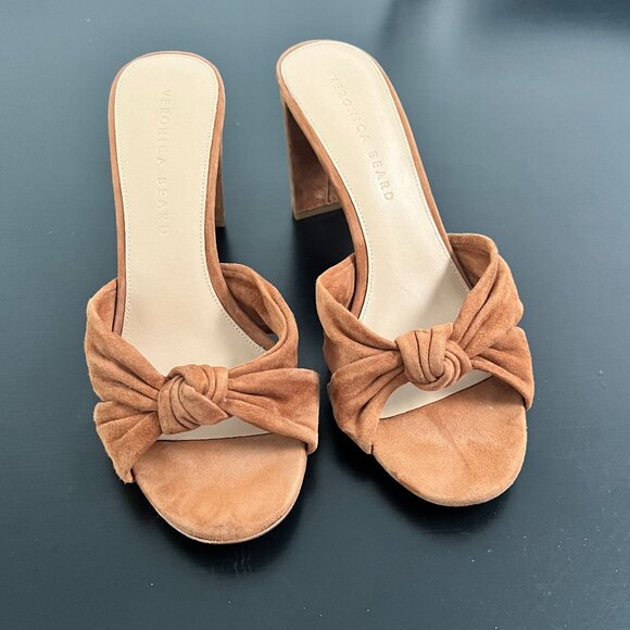 NWOB NEW Veronica Beard Ganita Sandal Block Knotted Suede Heel 9 - Picture 9 of 12